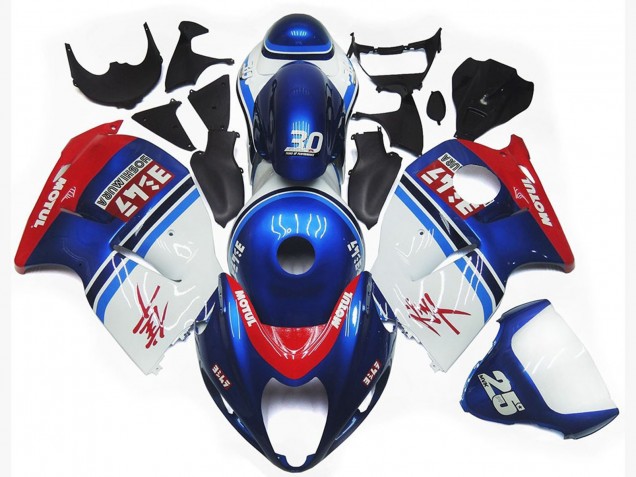 Logo Personnalisé Bleu & Blanc Motul 97-07 Suzuki GSXR 1300 Carénage Logo Personnalisé Bleu & Blanc Motul 97-07 Suzuki GSXR 1300 Carénage