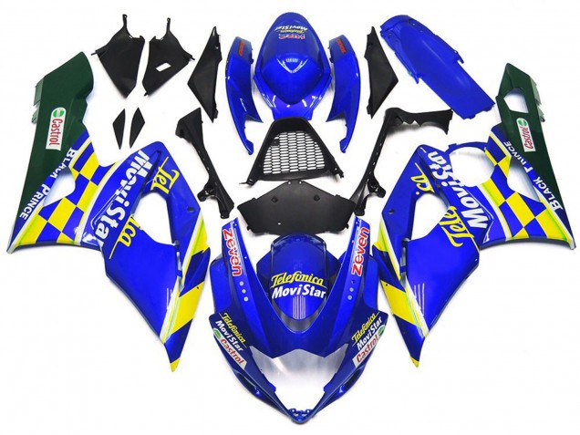 Movistar Chèque Bleu & Jaune 05-06 Suzuki GSXR 1000 Carénage Movistar Chèque Bleu & Jaune 05-06 Suzuki GSXR 1000 Carénage
