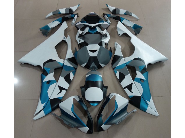Neige Bleu Glacier Camo 08-16 Yamaha R6 Carénage Neige Bleu Glacier Camo 08-16 Yamaha R6 Carénage