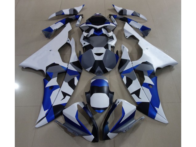 Neige Bleue Camo 08-16 Yamaha R6 Carénage Neige Bleue Camo 08-16 Yamaha R6 Carénage