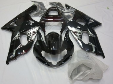 Noir Argent 01-03 Suzuki GSXR 600-750 Carénage