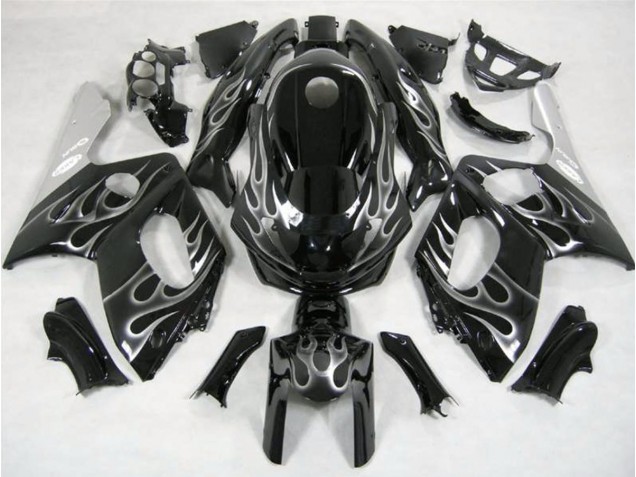 Noir & Argent Flamme 98-07 Yamaha YZF600 Carénage Noir & Argent Flamme 98-07 Yamaha YZF600 Carénage