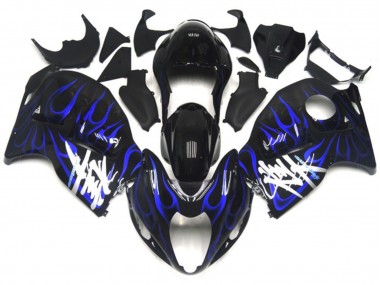 Noir Avec Bleu Profond Flamme 97-07 Suzuki GSXR 1300 Carénage
