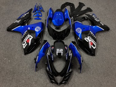Noir & Bleu Avec Logos Personnalisés 09-16 Suzuki GSXR 1000 Carénage