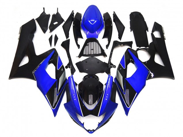 Noir & Bleu Brillant Avec Argent 05-06 Suzuki GSXR 1000 Carénage Noir & Bleu Brillant Avec Argent 05-06 Suzuki GSXR 1000 Carénage