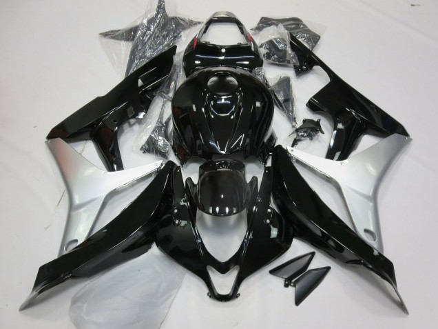 Noir Brillant & Argent 07-08 Honda CBR600RR Carénage Noir Brillant & Argent 07-08 Honda CBR600RR Carénage
