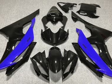 Noir Brillant & Bleu 08-16 Yamaha R6 Carénage