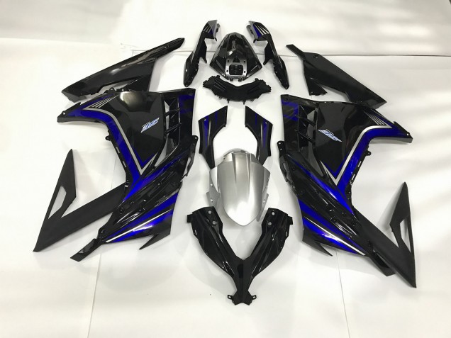 Noir Brillant & Bleu 13-18 Kawasaki Ninja 300 Carénage Noir Brillant & Bleu 13-18 Kawasaki Ninja 300 Carénage