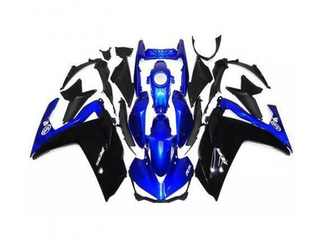 Noir Brillant & Bleu 15-18 Yamaha R3 Carénage Noir Brillant & Bleu 15-18 Yamaha R3 Carénage