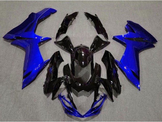Noir Brillant & Bleu Aqua 11-24 Suzuki GSXR 600-750 Carénage Noir Brillant & Bleu Aqua 11-24 Suzuki GSXR 600-750 Carénage