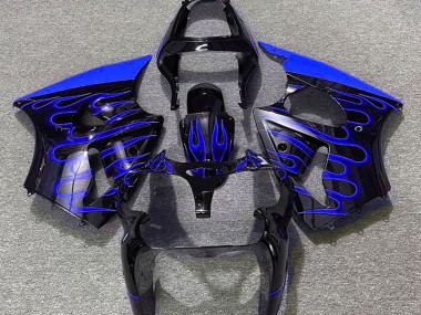 Noir Brillant & Bleu Flamme 00-02 Kawasaki ZX6R Carénage