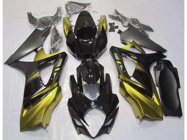 Noir Brillant & Jaune 07-08 Suzuki GSXR 1000 Carénage Noir Brillant & Jaune 07-08 Suzuki GSXR 1000 Carénage