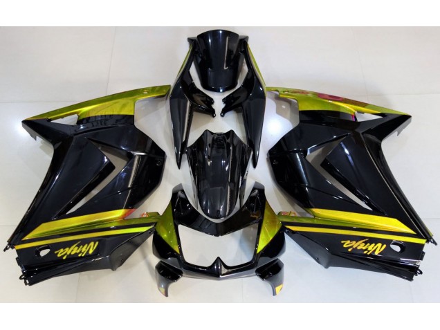Noir Brillant & Jaune 08-12 Kawasaki Ninja 250 Carénage Noir Brillant & Jaune 08-12 Kawasaki Ninja 250 Carénage