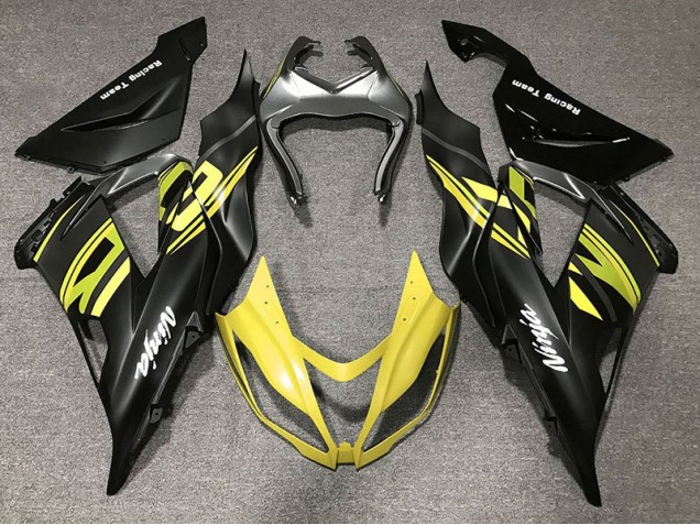 Noir Brillant & Jaune 13-18 Kawasaki ZX6R Carénage Noir Brillant & Jaune 13-18 Kawasaki ZX6R Carénage