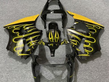 Noir Brillant & Jaune Flamme 00-02 Kawasaki ZX6R Carénage