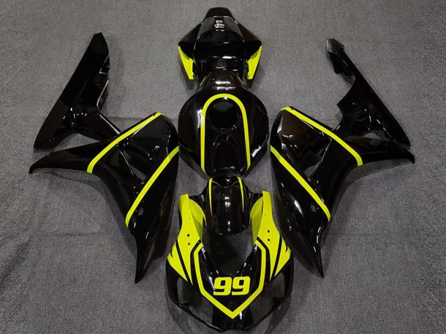 Noir Brillant & Jaune Vif 06-07 Honda CBR1000RR Carénage Noir Brillant & Jaune Vif 06-07 Honda CBR1000RR Carénage
