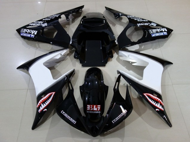 Noir Brillant & Logos 06-07 Yamaha R6 Carénage Noir Brillant & Logos 06-07 Yamaha R6 Carénage