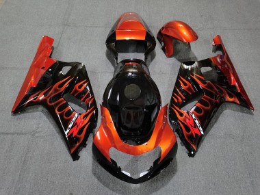 Noir Brillant & Orange 01-03 Suzuki GSXR 600-750 Carénage