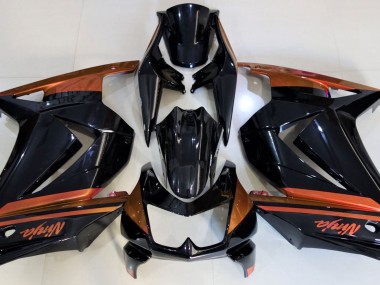 Noir Brillant & Orange 08-12 Kawasaki Ninja 250 Carénage