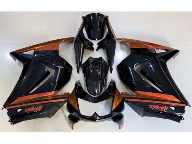 Noir Brillant & Orange 08-12 Kawasaki Ninja 250 Carénage Noir Brillant & Orange 08-12 Kawasaki Ninja 250 Carénage