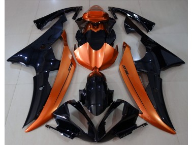 Noir Brillant & Orange Clair 08-16 Yamaha R6 Carénage