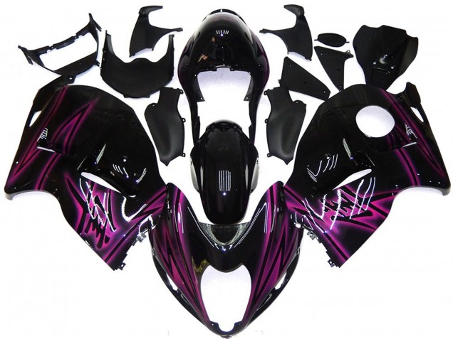 Noir Brillant Personnalisé Avec Rose 97-07 Suzuki GSXR 1300 Carénage Noir Brillant Personnalisé Avec Rose 97-07 Suzuki GSXR 1300 Carénage