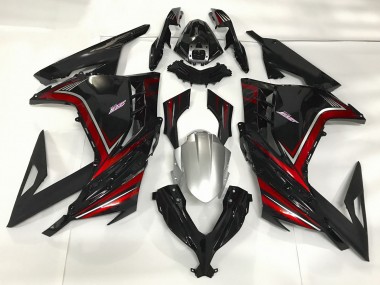 Noir Brillant & Rouge 13-18 Kawasaki Ninja 300 Carénage