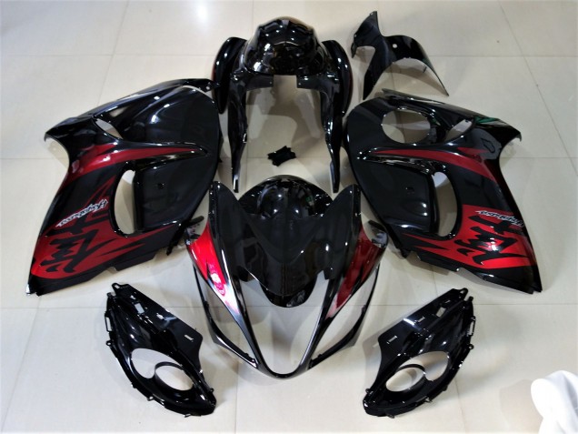 Noir Brillant & Rouge Bonbon 08-20 Suzuki GSXR 1300 Carénage Noir Brillant & Rouge Bonbon 08-20 Suzuki GSXR 1300 Carénage
