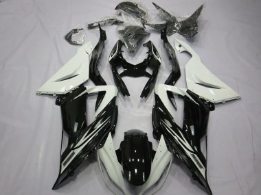 Noir Brillant Uni Blanc 13-18 Kawasaki ZX6R Carénage