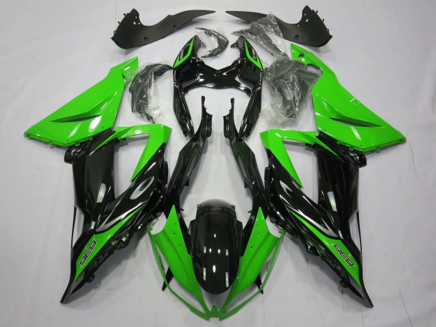 Noir Brillant Uni Vert 13-18 Kawasaki ZX6R Carénage Noir Brillant Uni Vert 13-18 Kawasaki ZX6R Carénage