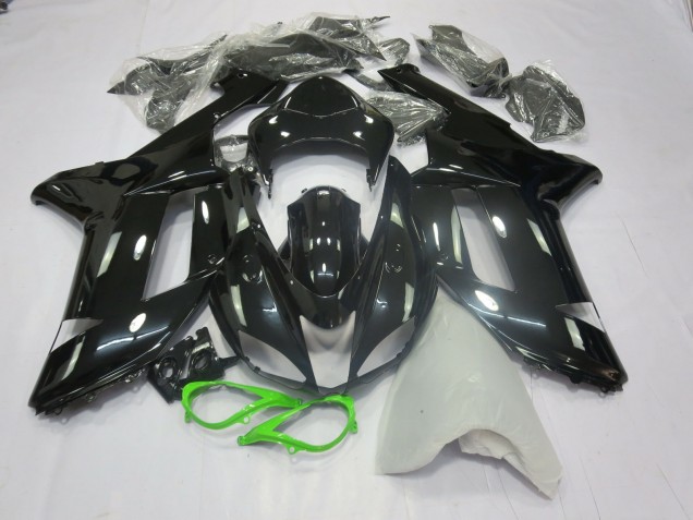 Noir Brillant Vert 07-08 Kawasaki ZX6R Carénage Noir Brillant Vert 07-08 Kawasaki ZX6R Carénage