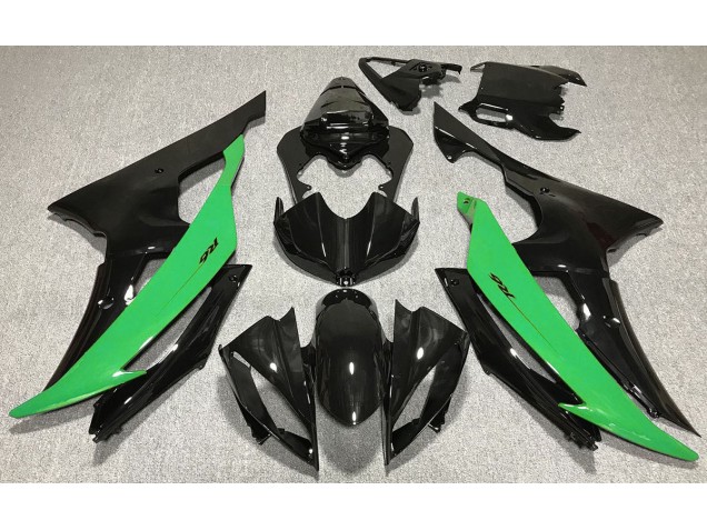 Noir Brillant & Vert 08-16 Yamaha R6 Carénage