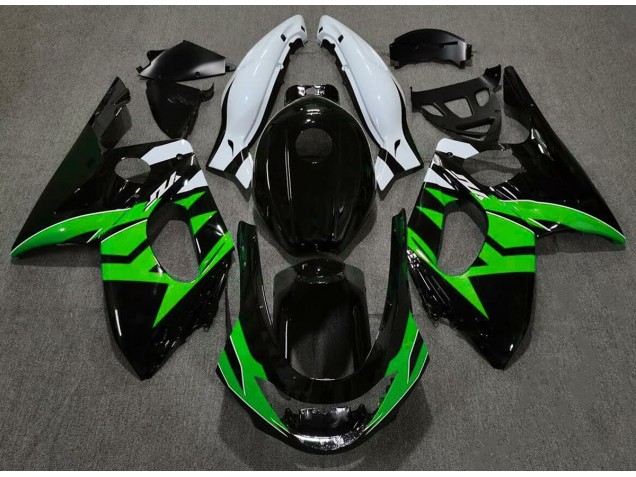 Noir Brillant Vert & Blanc 98-07 Yamaha YZF600 Carénage Noir Brillant Vert & Blanc 98-07 Yamaha YZF600 Carénage