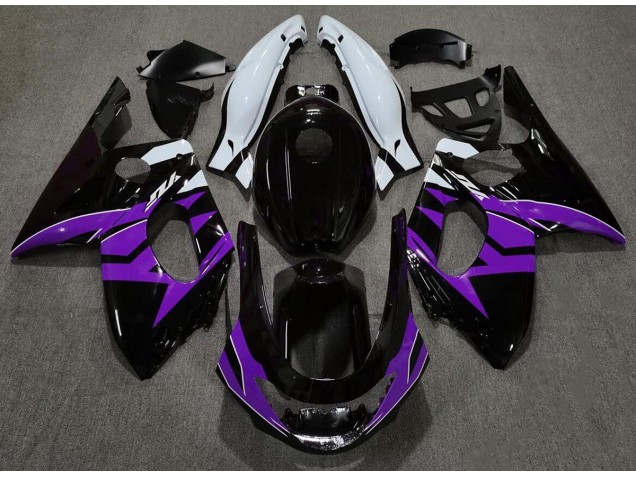 Noir Brillant Violet & Blanc 98-07 Yamaha YZF600 Carénage Noir Brillant Violet & Blanc 98-07 Yamaha YZF600 Carénage