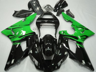 Noir Flamme & Vert 00-01 Yamaha R1 Carénage