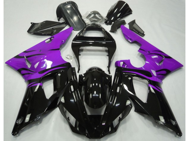 Noir Flamme & Violet 00-01 Yamaha R1 Carénage Noir Flamme & Violet 00-01 Yamaha R1 Carénage