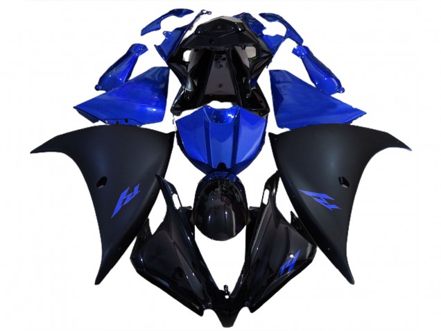 Noir Mat & Bleu 12-14 Yamaha R1 Carénage