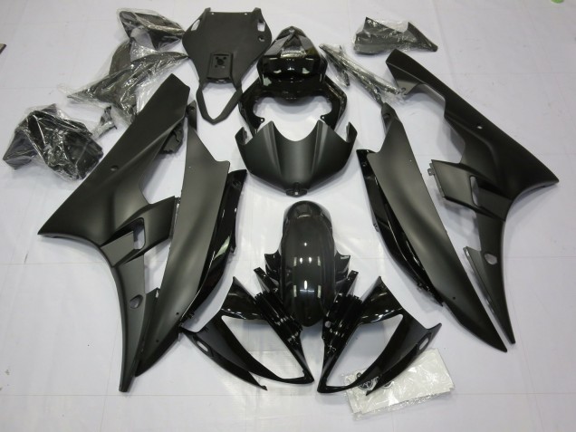 Noir Mat & Brillant 06-07 Yamaha R6 Carénage Noir Mat & Brillant 06-07 Yamaha R6 Carénage