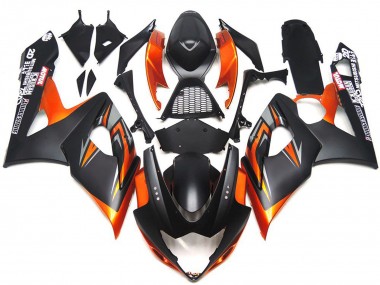 Noir Mat & Brillant Personnalisé & Orange 05-06 Suzuki GSXR 1000 Carénage
