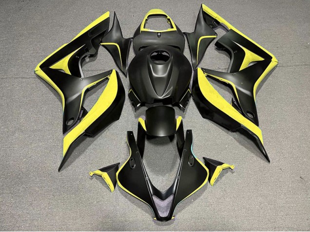 Noir Mat & Jaune 07-08 Honda CBR600RR Carénage Noir Mat & Jaune 07-08 Honda CBR600RR Carénage