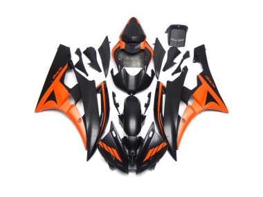 Noir Mat & Orange Personnalisés 06-07 Yamaha R6 Carénage