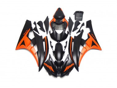 Noir Mat & Orange Personnalisés 06-07 Yamaha R6 Carénage