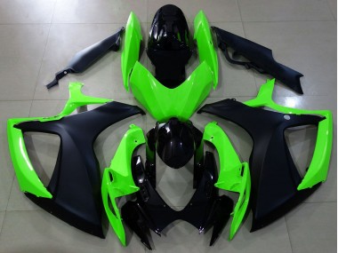 Noir Mat & Vert 06-07 Suzuki GSXR 600-750 Carénage