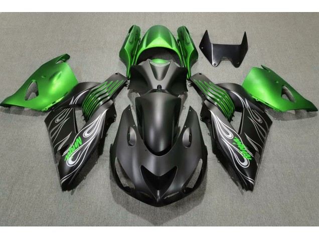 Noir Mat & Vert 06-11 Kawasaki ZX14R Carénage Noir Mat & Vert 06-11 Kawasaki ZX14R Carénage