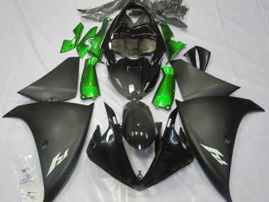 Noir Mat & Vert 09-11 Yamaha R1 Carénage