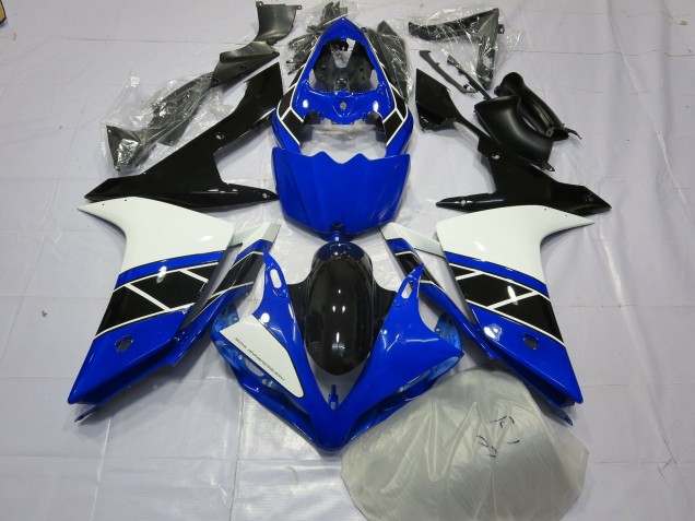 Noir Noir & Blanc 07-08 Yamaha R1 Carénage Noir Noir & Blanc 07-08 Yamaha R1 Carénage
