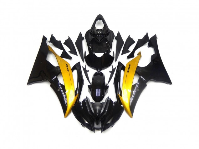 Noir & Or Brillant 08-16 Yamaha R6 Carénage Noir & Or Brillant 08-16 Yamaha R6 Carénage