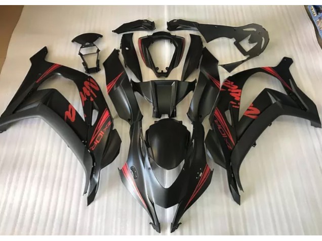 Noir Satiné & Rouge 16-19 Kawasaki ZX10R Carénage Noir Satiné & Rouge 16-19 Kawasaki ZX10R Carénage