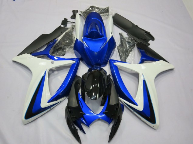 OEM Style Blanc Bleu 06-07 Suzuki GSXR 600-750 Carénage OEM Style Blanc Bleu 06-07 Suzuki GSXR 600-750 Carénage