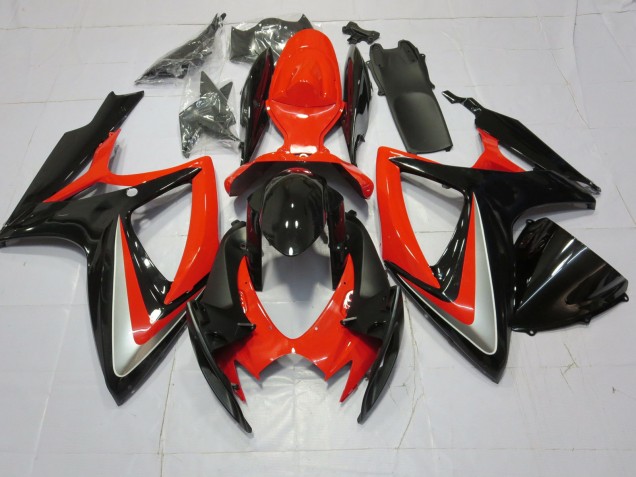 Orange Argent & Noir 06-07 Suzuki GSXR 600-750 Carénage Orange Argent & Noir 06-07 Suzuki GSXR 600-750 Carénage